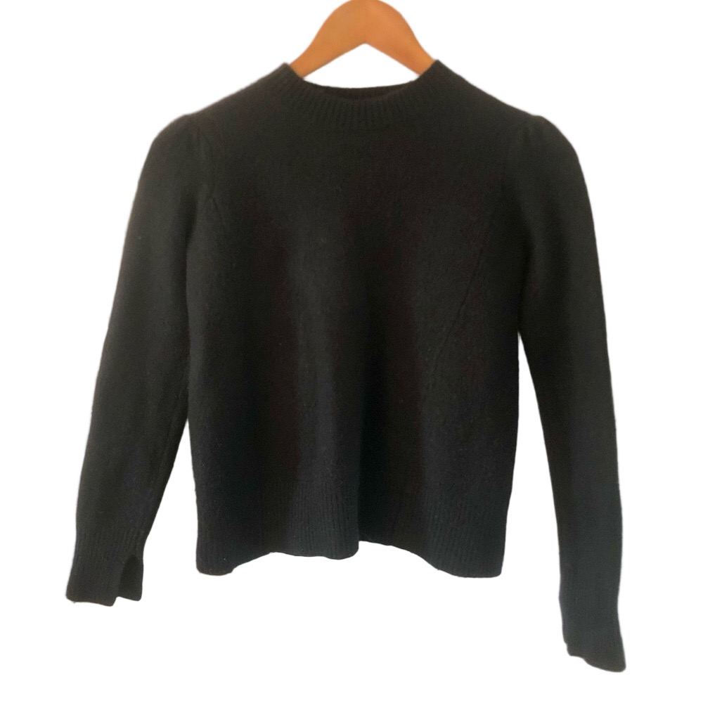 CO Wool Cashmere Crewneck Sweater Black Long Sleeves Women’s Size XS